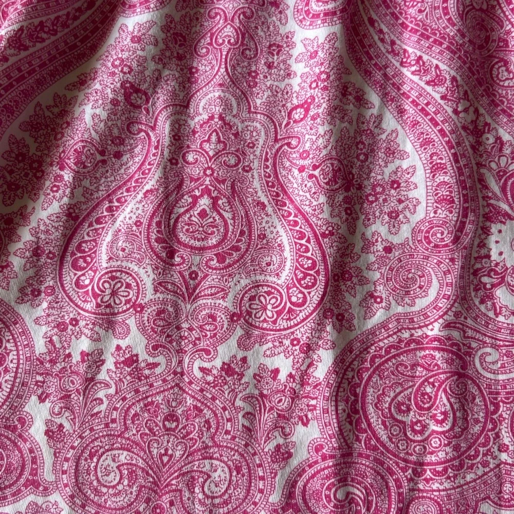 Ralph Lauren 12/14 drop waist dress in pink/white paisley print. Long sleeve